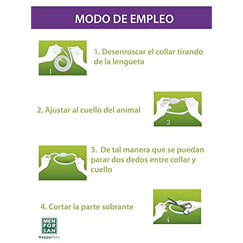 MENFORSAN Collar gato antiparasitario con 3 activos naturales, medida 30cm, auto ajustable