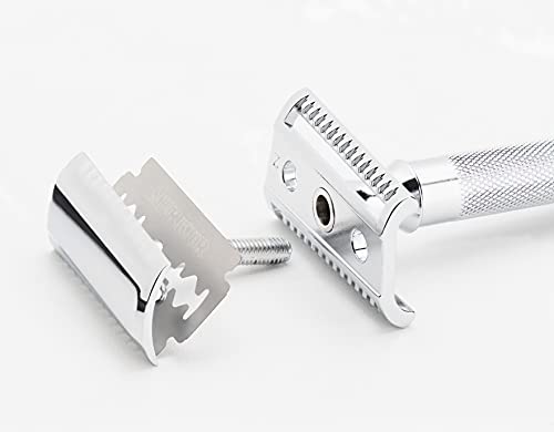 Merkur Maquinilla de Afeitar Clásica Slant Bar 37C, Cromado, 90 g (Paquete de 1)