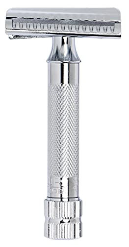 Merkur Maquinilla de Afeitar Clásica Slant Bar 37C, Cromado, 90 g (Paquete de 1)