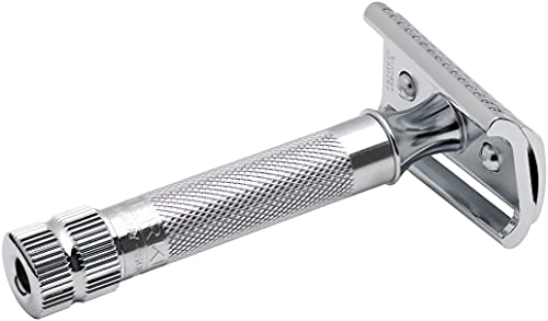 Merkur Maquinilla de Afeitar Clásica Slant Bar 37C, Cromado, 90 g (Paquete de 1)