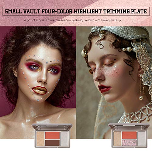 Mimore Professional Blush Shimmer Powder, Matte Shimmer Blush & Highlighter & Glitter Metallic, Paleta de belleza cosmética, Rubor en polvo fácil de mezclar(02)