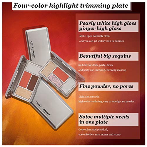 Mimore Professional Blush Shimmer Powder, Matte Shimmer Blush & Highlighter & Glitter Metallic, Paleta de belleza cosmética, Rubor en polvo fácil de mezclar(02)