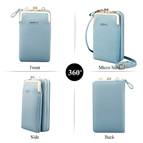 Mini Bolso Monedero Movil Mujer Bolso Pequeño Mujer Movil Bandolera Ligero Bolso Cartera Telefono Movil Mujer con Titular de Tarjeta de Crédito Correa de Hombro Ajustable