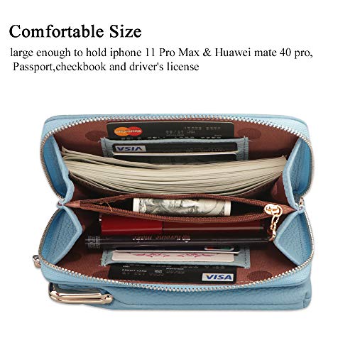 Mini Bolso Monedero Movil Mujer Bolso Pequeño Mujer Movil Bandolera Ligero Bolso Cartera Telefono Movil Mujer con Titular de Tarjeta de Crédito Correa de Hombro Ajustable