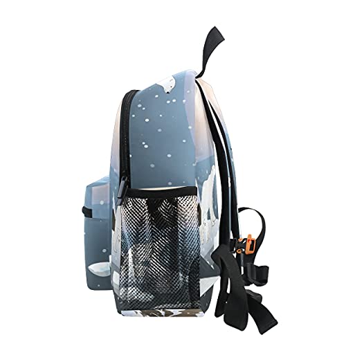 Mini mochila escolar 91 bolsa de la universidad para niños niñas paisaje del norte con los osos Icebergs