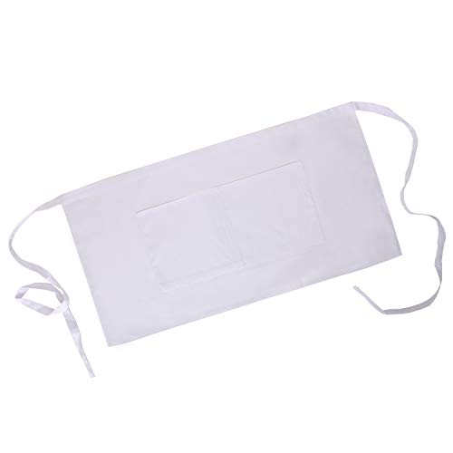 MISEMIYA - Delantal Corto con Bolsillo Delantal Cocina Delantal Mujer HOGAR RESTAURACION PANADERIA 40mmx70mm - Ref.860 - Blanco, Pack*1