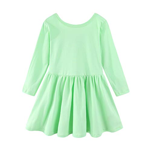 Mud Kingdom Niñitas Manga Larga Twirly Vestido de Patinadora para Colegio Fiesta Menta Verde 7-8 Años
