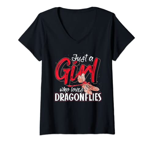 Mujer Regalo para niña Insecto Regalo Animal Libellule Camiseta Cuello V