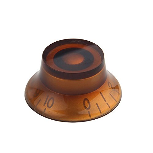 Musiclily Métrica 6mm Forma de Sombrero Perillas Botones de Potenciómetros para Guitarra Estilo Single Cut, Ámbar (4 Piezas)