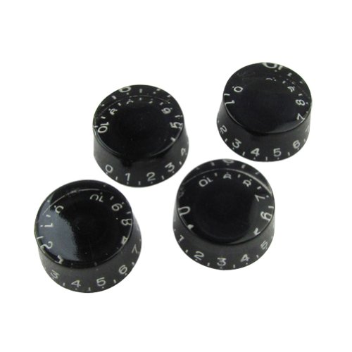 Musiclily Métrica 6mm Perillas de velocidad Botones de Potenciómetros para Guitarra Estilo Single Cut, Negro(4 Piezas)