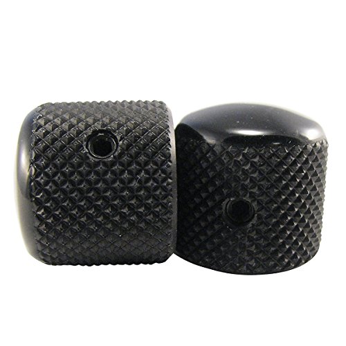 Musiclily Métrico Metal Botones de Potenciometros Dome Knobs para Guitarra Eléctrica Telecaster/Bajo, Negro(4 piezas)