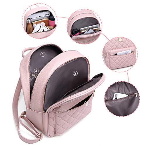 Myhozee Mochila Mujer Bolsos Cuero de PU Tipo Casual Bolsa de Mano Mochilas Impermeable de Viaje Escolar para Mujeres Señoras -Negro