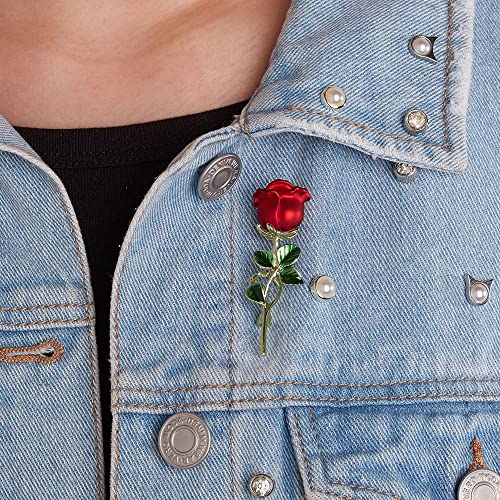 MZY118 Broche de Mujer, Broche de Flor de Rosa de aleación para Regalo de Accesorio de Ropa de Mujer, Pin de Insignias de Esmalte(D)