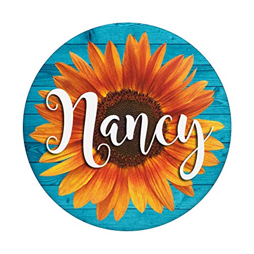 Nancy Nombre Girasol-Aqua Regalo estético para mujeres y niñas PopSockets PopGrip Intercambiable