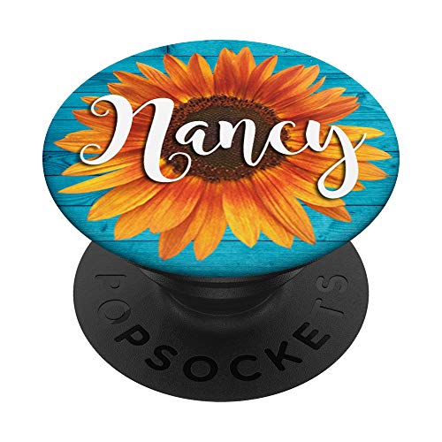 Nancy Nombre Girasol-Aqua Regalo estético para mujeres y niñas PopSockets PopGrip Intercambiable