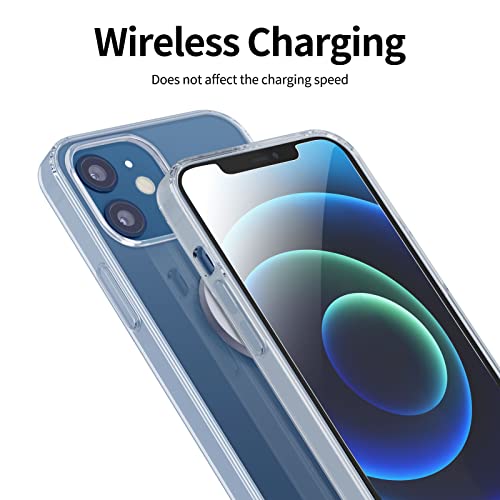 NEW'C Funda para iPhone 12 y iPhone 12 Pro Gel de TPU Suave de Silicona Transparente Alta y 2X Protector de Pantalla para iPhone 12 y iPhone 12 Pro Vidrio Templado - Antiarañazos