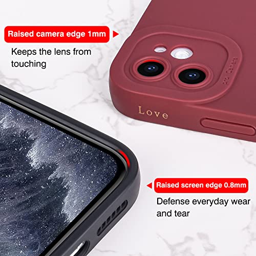 Newseego Funda Compatible con iPhone 11, Fashion Gold Love-Heart Patrón Diseño Flexible Suave Silicona Líquida Funda Protectora a Prueba de Golpes con Lente Todo Incluido para iPhone 11