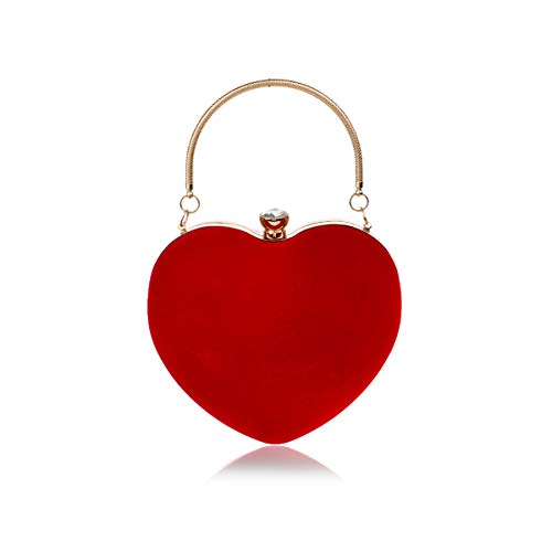 NICOLE & DORIS Bolso de Noche para Mujer Bolsos de Fiesta Clutch Bolsa de Hombro Bolso de Mano Bolsos Boda Bolso de Cadena Rojo