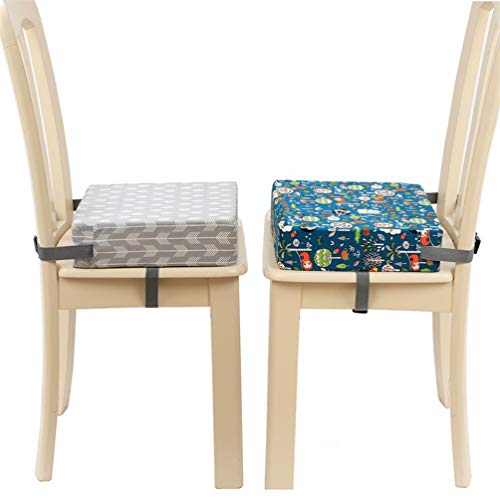 NUOBESTY - Silla de comedor, cojín elevador con hebillas para niños, cojín para asiento de comedor, silla de comedor, cojín de asiento grueso, lavable para niños