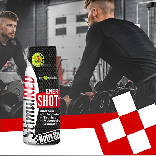 Nutrisport - StimulRed Enershot, Energía para el Deporte, Guaraná, Taurina, Arginina, Magnesio y Gingseng, Shot de 60 ml, 20x60 ml
