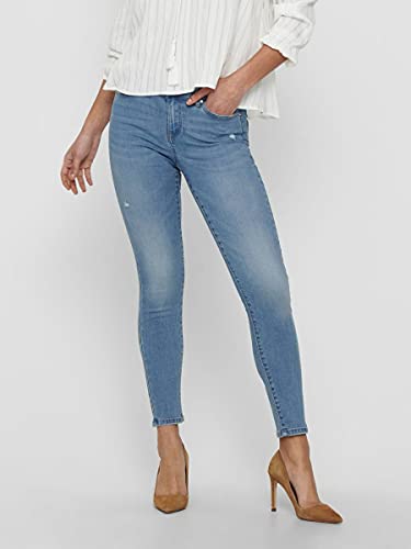 Only Onlwauw Life Mid SK DEST Bj759 Noos Vaqueros, Azul (Denim Light Medium Blue Denim), M/34 para Mujer