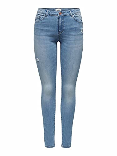 Only Onlwauw Life Mid SK DEST Bj759 Noos Vaqueros, Azul (Denim Light Medium Blue Denim), M/34 para Mujer