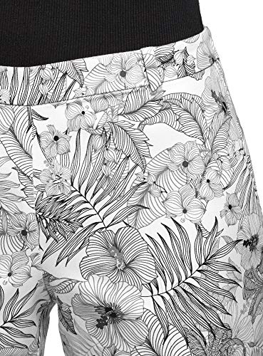 oodji Collection Mujer Pantalones de Algodón Estrechos, Blanco, ES 36 / XS