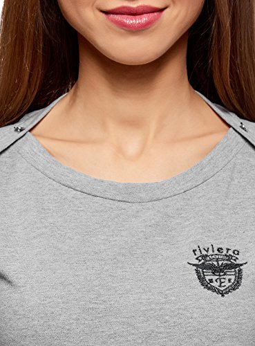 oodji Ultra Mujer Vestido Recto de Tejido Piqué, Gris, ES 36 / XS
