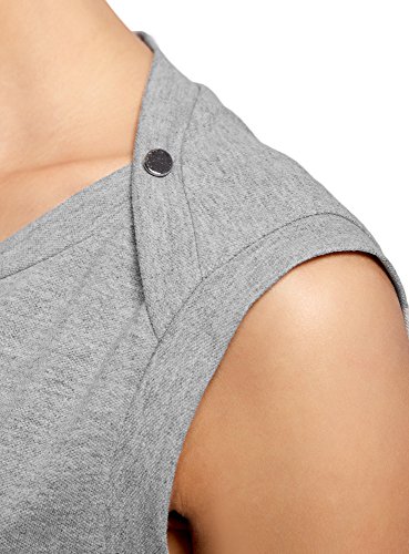 oodji Ultra Mujer Vestido Recto de Tejido Piqué, Gris, ES 36 / XS