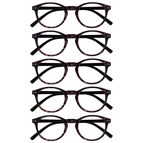 Opulize Zen Pack 5 Gafas De Lectura Oscuro Marrón Carey Pequeño Hombres Mujeres RRRRR24-2 +3,00