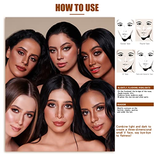 Paleta de rubor de 2 colores Beteligir, rubor mineral mate en polvo, rubor facial brillante, paleta de rubor facial altamente pigmentado, rubor cosmético de belleza facial profesional (01)