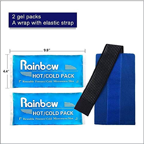 Paquete de gel de hielo para compresas frías y calientes - para dolores de cabeza,migrañas,esguinces,contusiones,tendinitis,dolor en las articulaciones y más - 9.8"x 4.4"