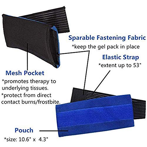 Paquete de gel de hielo para compresas frías y calientes - para dolores de cabeza,migrañas,esguinces,contusiones,tendinitis,dolor en las articulaciones y más - 9.8"x 4.4"