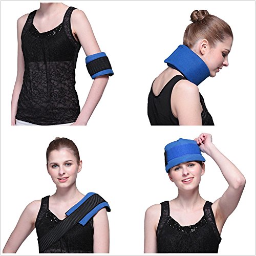 Paquete de gel de hielo para compresas frías y calientes - para dolores de cabeza,migrañas,esguinces,contusiones,tendinitis,dolor en las articulaciones y más - 9.8"x 4.4"