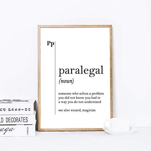 Paralegal Definición Impresión Oficina de la ley Arte de la pared Decoración Abogado Definición de abogado Lienzo Pintura Minimalista Poster Decoración 50x70cmx2Pcs Sin marco