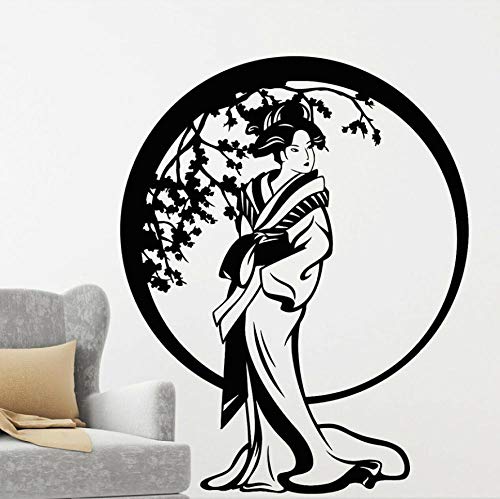 Pegatina Mural Beauty Flowers Circle Sakura Para La Decoración De La Habitación Del Dormitorio 42X50 cm