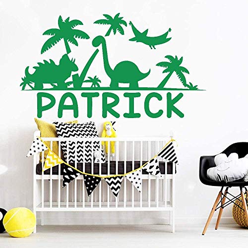 Pegatinas De Pared Fotomurales Dibujos Animados Animal Lover Flowers Dinosaurio Extraíble Vinilo Arte Niños Dormitorio Decoración Del Hogar 73X42 cm