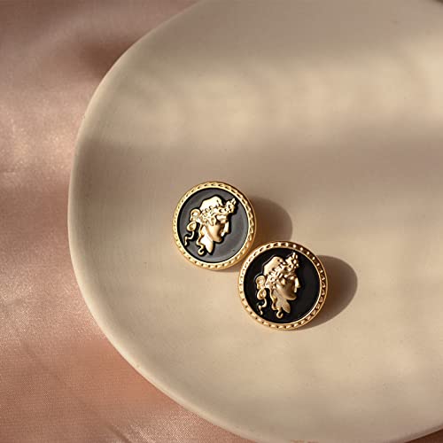 Pendientes de cara abstracta con aguja de plata S925, pendientes franceses perezosos, retrato de personalidad retro, pendiente femenino, tendencia
