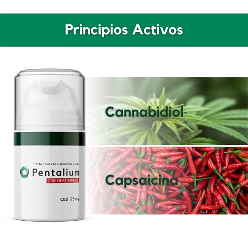Pentalium CBD Heat Effect - Cannabidiol Crema para el Alivio de Dolores Musculares y Articulares - Pomada Antiinflamatoria con Cannabidiol y Capsaicina 50 g, CBD 150 mg
