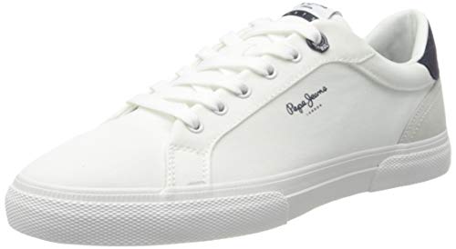 Pepe Jeans Kenton Classic Twill, Zapatillas Hombre, 800 Blanco, 42 EU
