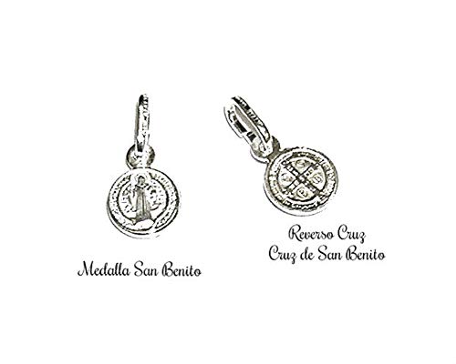 perlascarel Pulsera con Medalla de San Benito Todo Plata de Ley 925 y Estuche Regalo