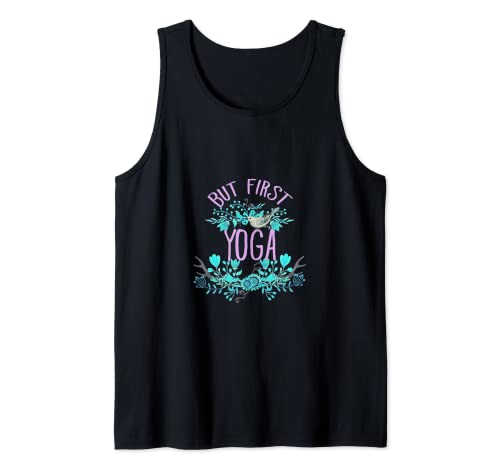 Pero el primer diseño de tipografía floral de yoga Camiseta sin Mangas