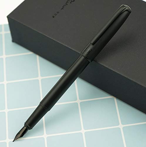 Picasso 916 Malage Series - Pluma estilográfica, punta media, color negro y estuche para bolígrafo