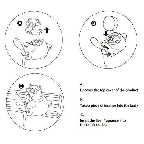 Piloto Bear Ambientador Difusor De Dibujos Animados Con Rebanadas Fragantes, Ambientador Para Coche Aire Acenuado Automotriz Outlet Outlet Aroma Clips Car Perfume Diffuser Aromaterapia Adorno