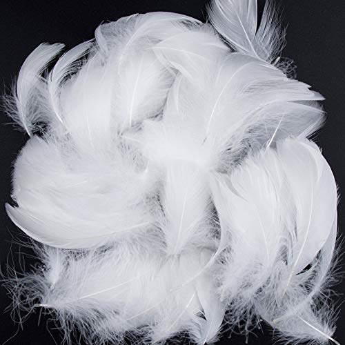 Plumas Blancas,300 PCS Plumas para Manualidades Plumas de Ganso Naturales Plumas para Bricolaje Atrapasueños Sombreros Disfraz Decoración para Fiestas Hogar Bodas 8-12CM