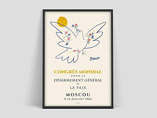 Póster del trabajo de la paloma de Picasso, boceto de la paloma de Picasso, impresión de la paloma de Picasso, arte minimalista, exposición de Picasso, pintura decorativa familiar sin marco L 60x80cm