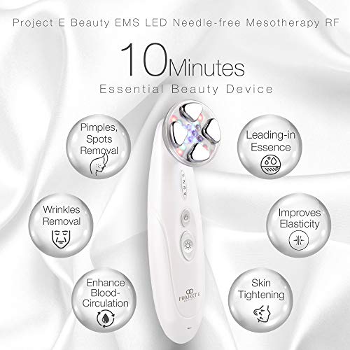 Project E Beauty Dispositivo de mesoterapia sin aguja | 3 Photon Wireless EMS sin aguja EMS RF piel rejuvenecimiento facial antienvejecimiento todo tipo de piel dispositivo de belleza