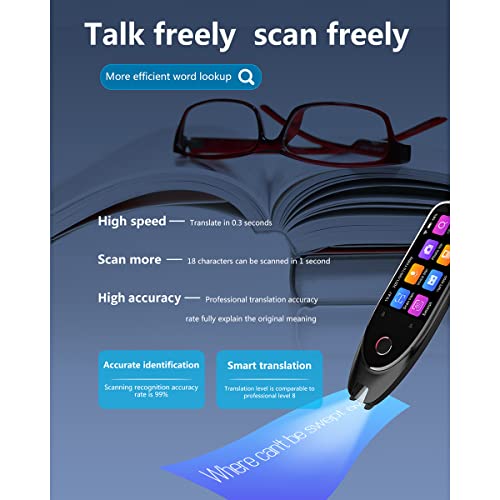 QNMM Dictionary Pen Translation Pen, Máquina de Traducción de Voz En 112 Idiomas con Lápiz de Traducción Corporal Traducción de Fotos para Aprendizaje de Idiomas, Reuniones, Viajes, Compras