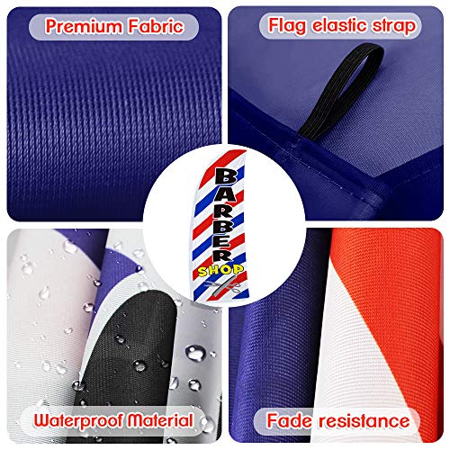QSUM Barber Swooper Flag Kit | Bandera de Publicidad de Corte de Pelo - Cartelera para Tienda de Barbería, Estandarte de Peluqueria