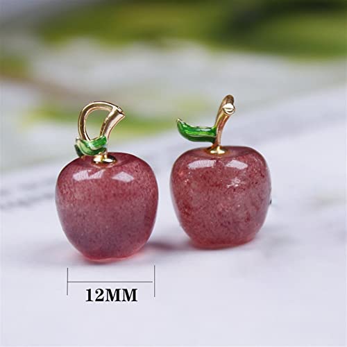 Regalos de Cristal curativo 1 PC Cristal Natural COLVANTE Fresa Cuarzo Cuarzo Collar de Manzana Regalo Curación Curación Decorativa Gema Piedra Significado Peace (Color : Strawberry Quartz)